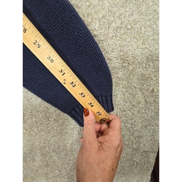 Covington Sweater Fair Isle Quarter Zip Cotton Snowflake Ski Winter Blue Men XL - Picture 6 of 10